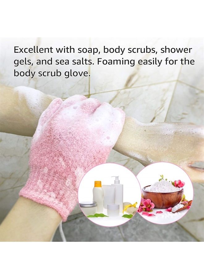 Evridwear Exfoliating Gloves for Shower, 100% Nylon Thick Soft Medium Heavy Bathing Gloves Dead Skin Remover Body Scrubber Smooth Skin with Hang Loop, 3 Pairs  - Image 5