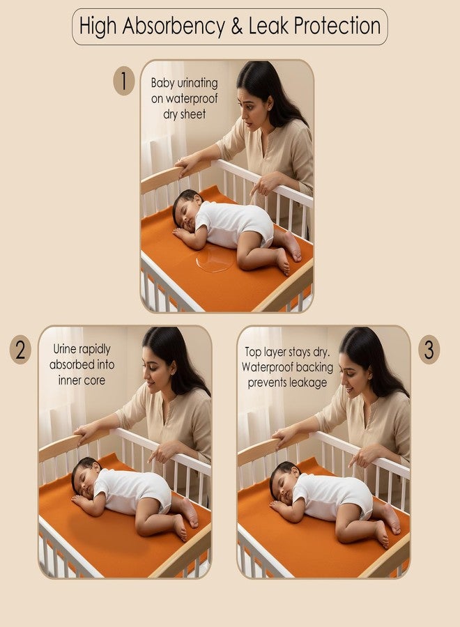 BabyMoo Changeable Dry Sheet I Water-Resistant Bed Protector Sheet I Baby Water Proof Dry Sheet (1, Brown, Large) - Image 4