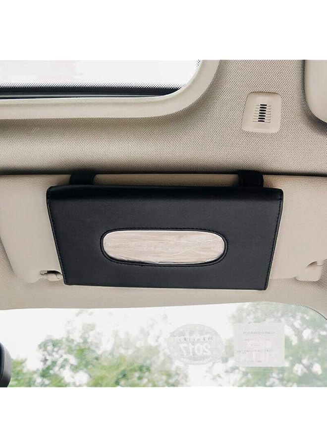 Car Tissue Holder Sun Visor Napkin Dispenser Truck Vehicle Paper Towel Box Pu Leather Tissue Case Cover For Backseat And Sun Visor