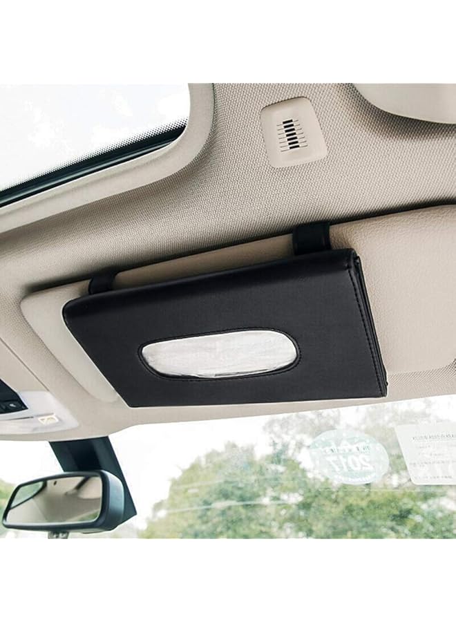 Car Tissue Holder Sun Visor Napkin Dispenser Truck Vehicle Paper Towel Box Pu Leather Tissue Case Cover For Backseat And Sun Visor