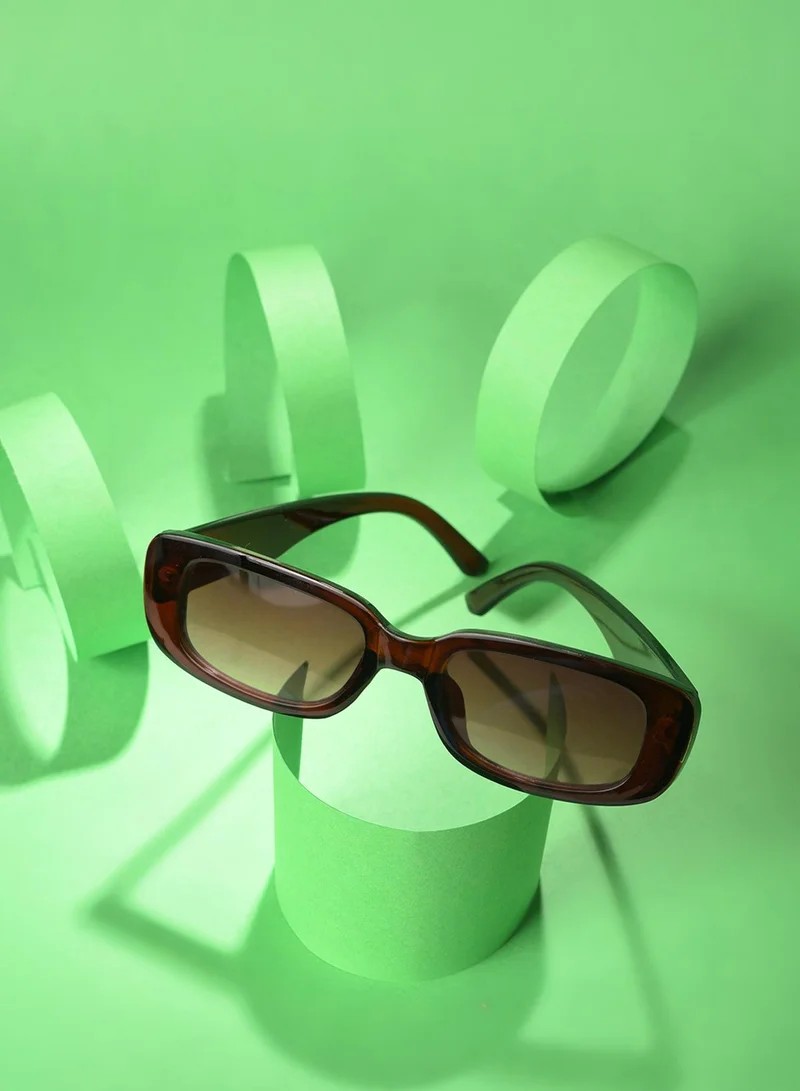 صوص هاوت نظارة شمسية مستطيلة بعدسات بنية