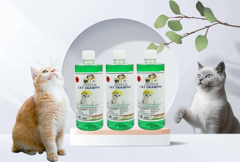 Swacch Cat Shampoo (500ml) (Combo Pack of 3) Neem Alovera - Image 1