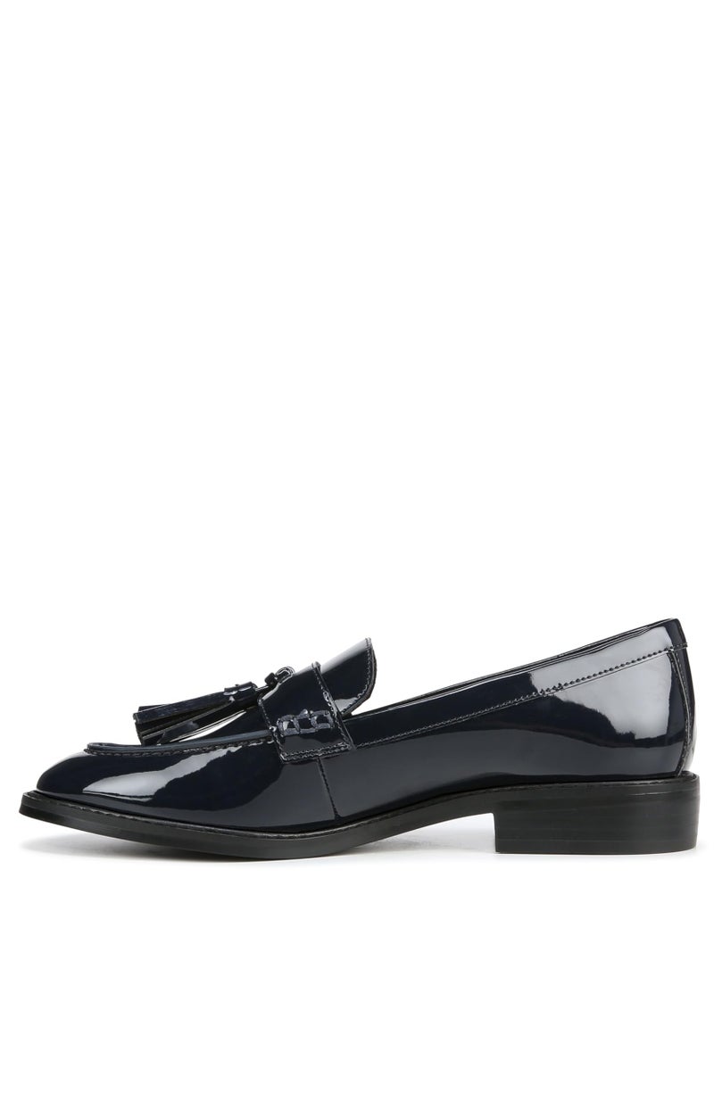 Franco Sarto Womens Carolynn Slip On Tassel Loafers Navy Patent 8 M