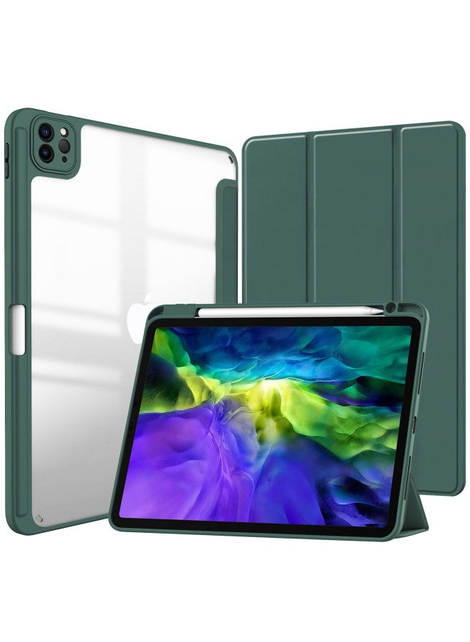 Applicable Ipad 10.2 Protective Case With Pen Slot Acrylic Tablet Case Ipad Air4/5 Painted Protective Case-Color:dark Green-Applicable Model:iPad 9.7 2017/2018 Universal - Image 1