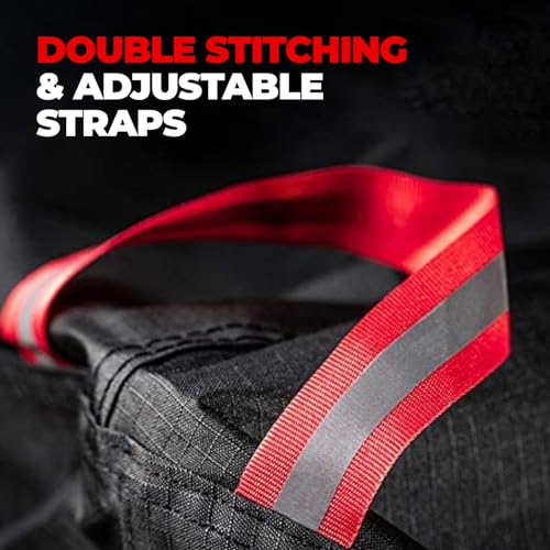 Pro Bike Tool غطاء دراجة مقاوم للماء من برو بايك تول - تخزين دراجات خارجية يناسب حتى 2 دراجات - مادة ثقيلة التحمل مع حماية من الأشعة فوق البنفسجية للحديقة أو الفناء أو رفوف السيارات - تصميم أسود متين - 81.5x46.5 بوصة - Image 5