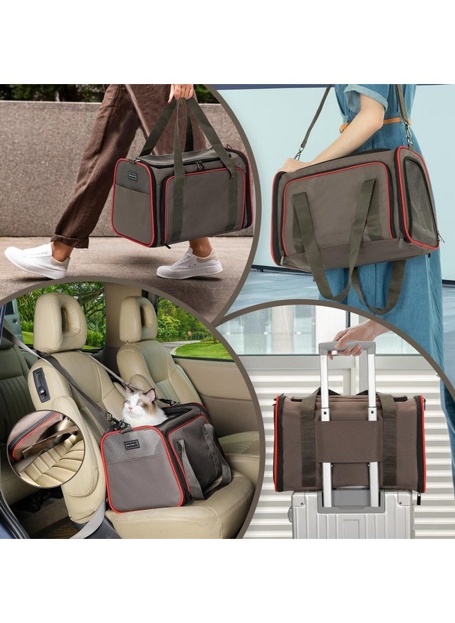 Petsfit Petsfit Expandable Cat Carrier Dog Carriers,Airline Approved Soft-Sided Portable Pet Travel Washable Carrier for Kittens,Puppies,Removable Soft Plush mat and Pockets,Locking Safety Zippers  - Image 4