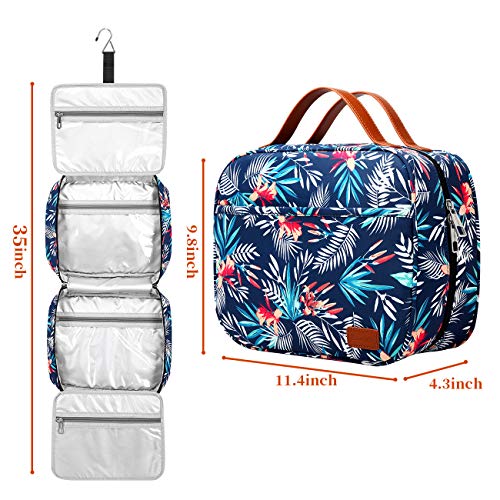 Bosidu Hanging Travel Toiletry Bag, Large Capacity Cosmetic Travel Toiletry Organizer for Women with 4 Compartments & 1 Sturdy Hook, Perfect for Daily Use/Christmas - Image 3