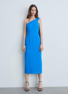 MANGO Asymmetrical Bow-Neck Dress  - Image 1
