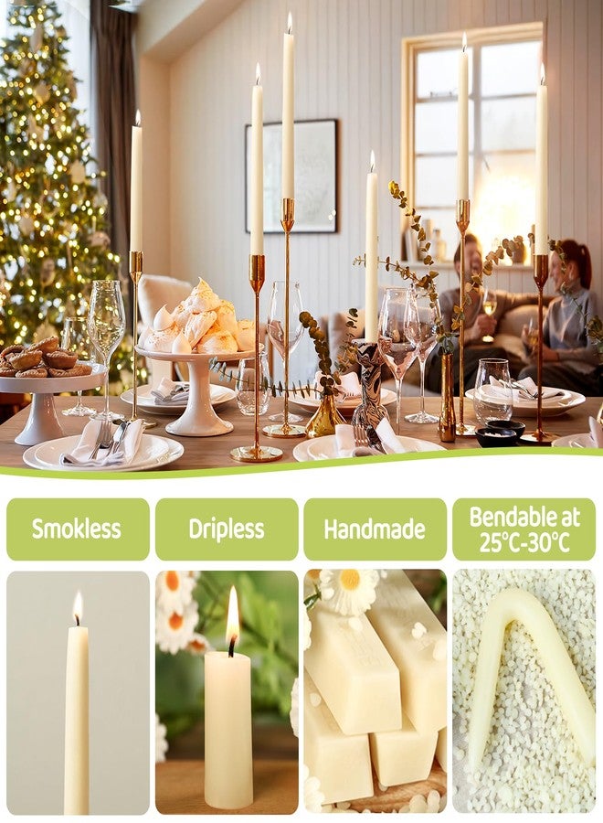 MAKALONE 8in White Beeswax Taper candles-30pcs - Image 5