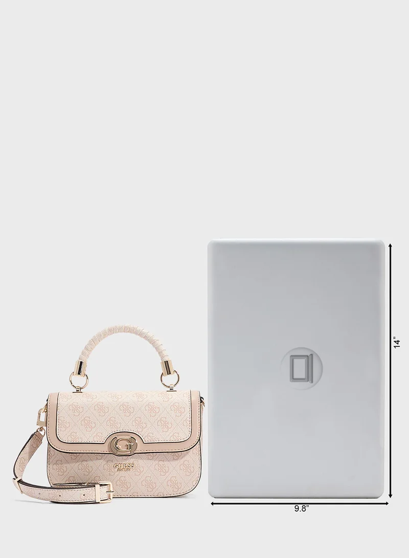 GUESS Orlina Logo Top Handle Flap Satchel