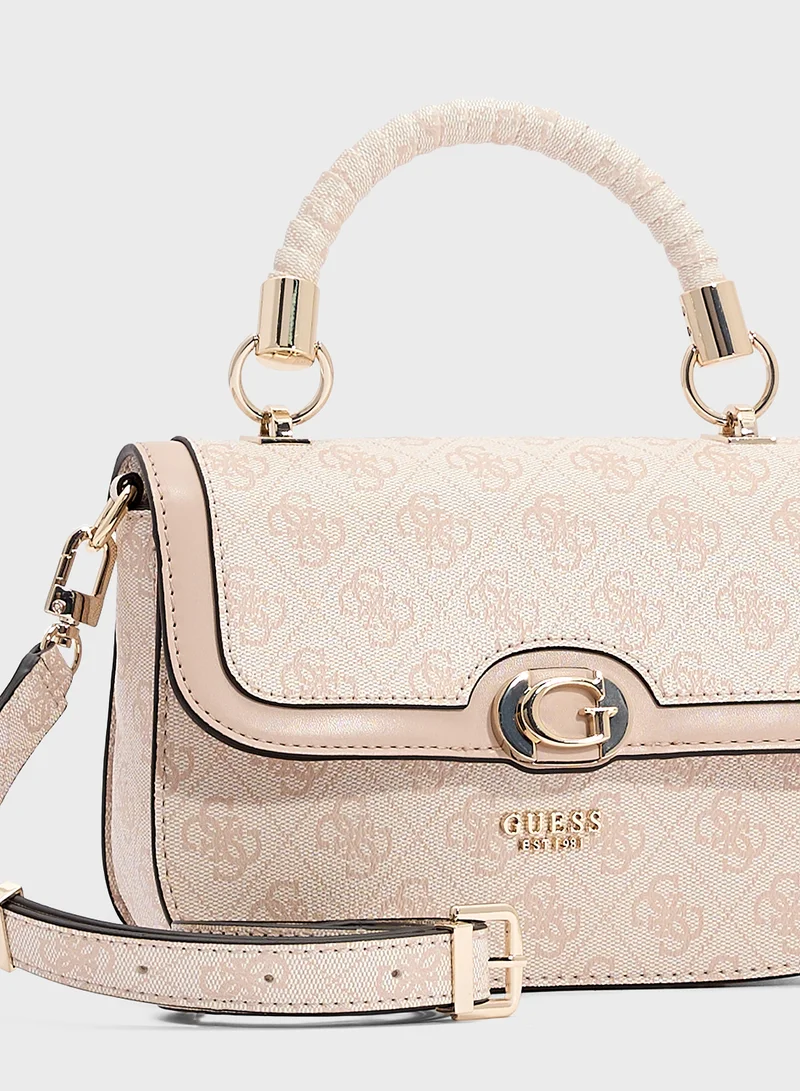 GUESS Orlina Logo Top Handle Flap Satchel