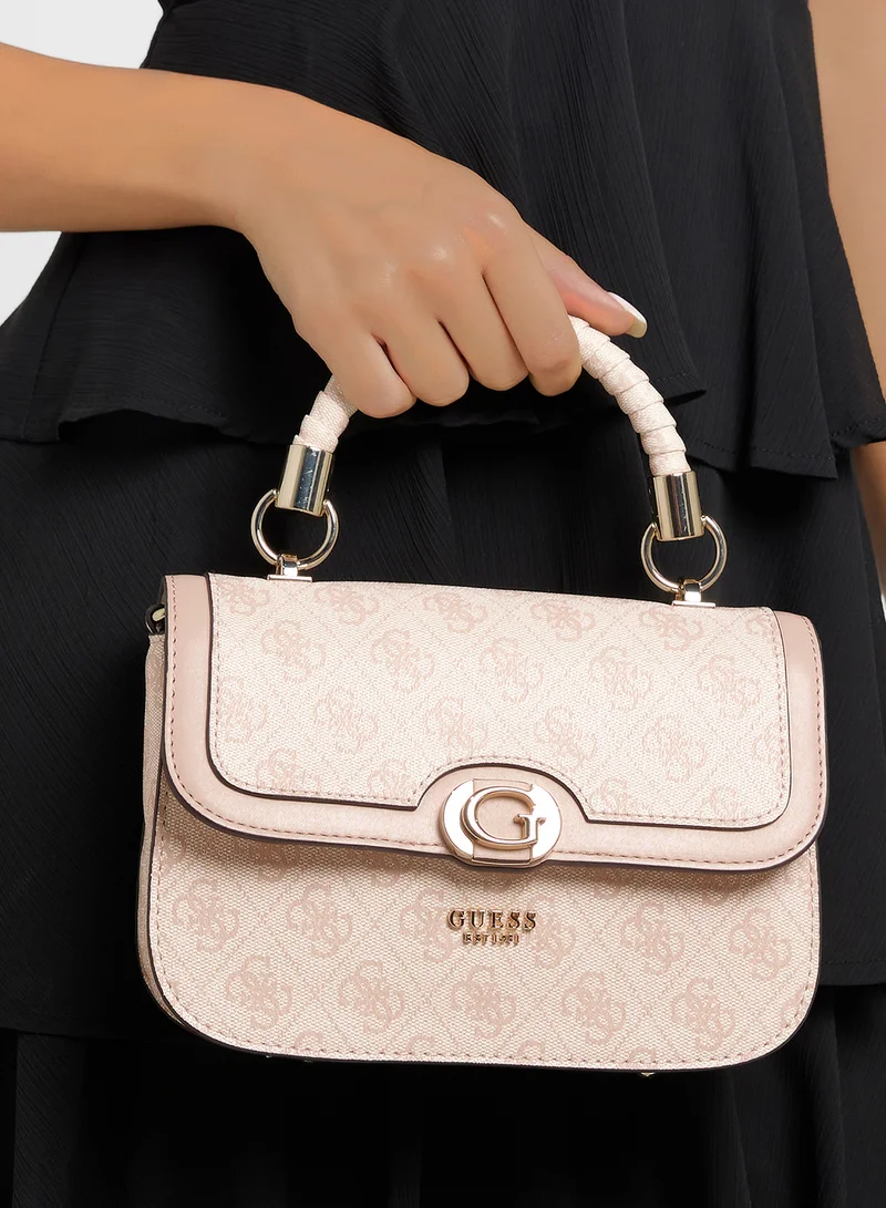 GUESS Orlina Logo Top Handle Flap Satchel