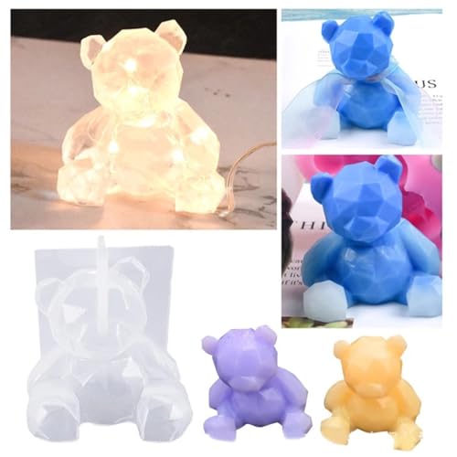 KuuGuu 3 Pack 3D Bear Resin Mold Silicone Fondant Mold Bear Epoxy Soap Mould for Teddy Cake Decoration Chocolate Ice Cream Molds Soap Candle Topper Polymer Clay Mold DIY Crafts Accessories - Image 5
