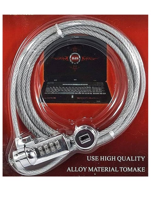 2m Long Multi Purpose Security Cable Lock with Number for Notebook/Laptop Bicycle Bike Hand Bag Trolley Bag