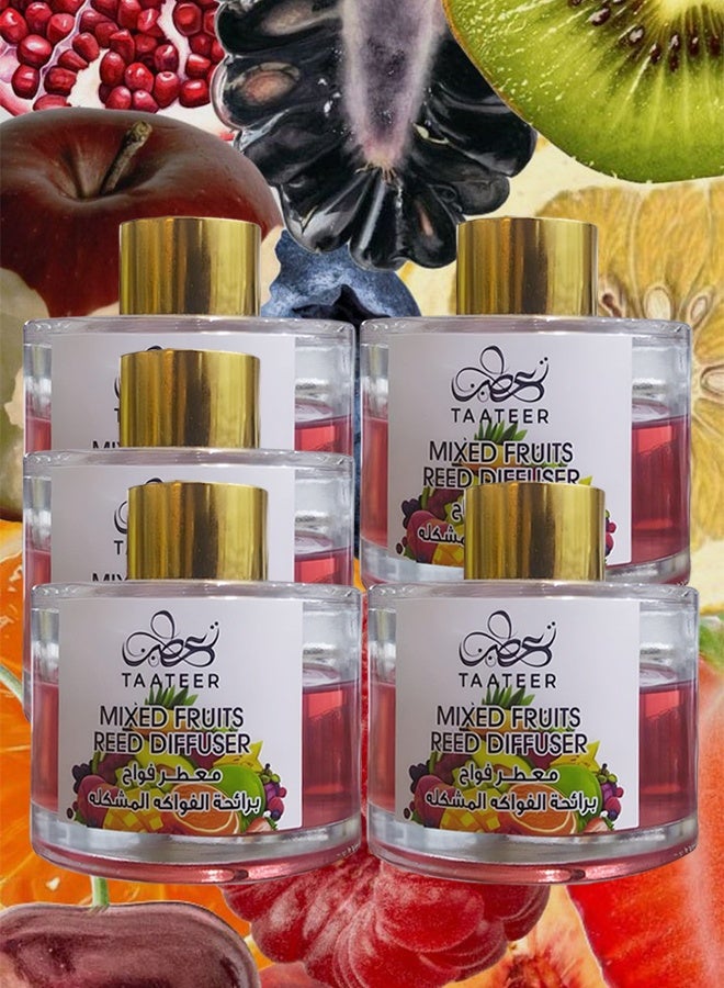 TAATEER 5 Pieces Mixed Fruits Reed Diffuser 100ml - Image 1