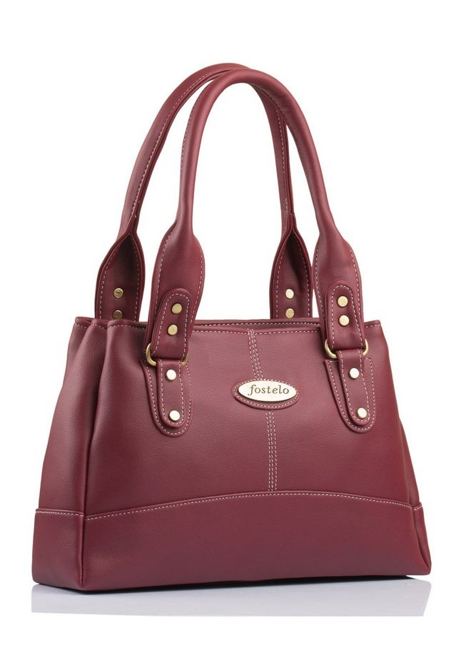 Fostelo Fostelo Women's Vegan Leather Catlin Handbags Shoulder Hobo Bag Ladies Purse (Maroon) (Large)  - Image 1