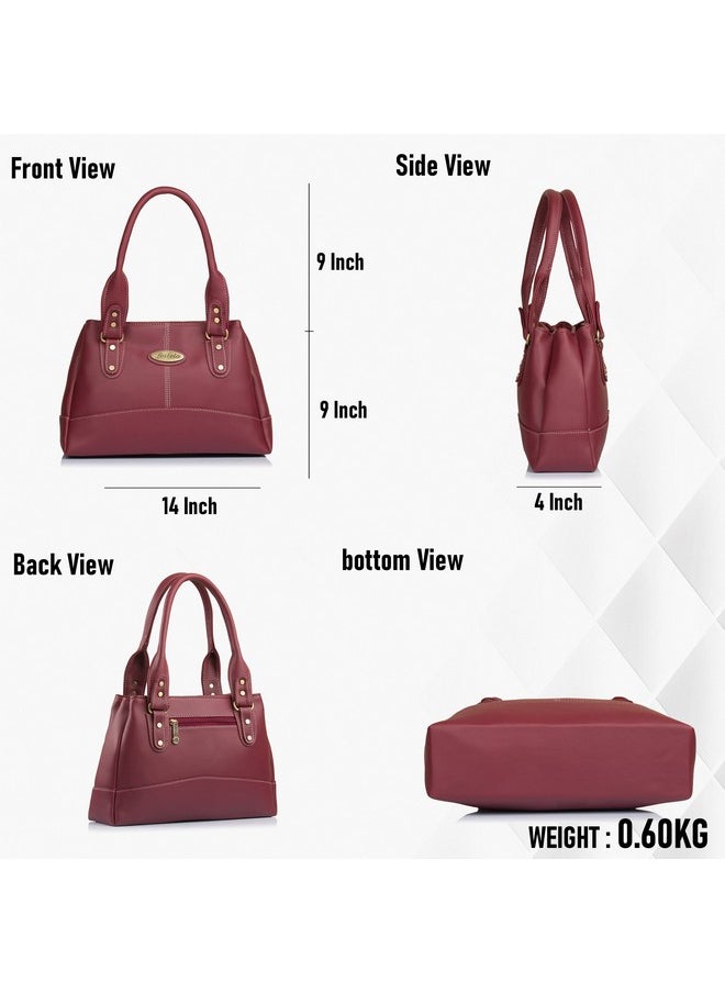 Fostelo Fostelo Women's Vegan Leather Catlin Handbags Shoulder Hobo Bag Ladies Purse (Maroon) (Large)  - Image 3