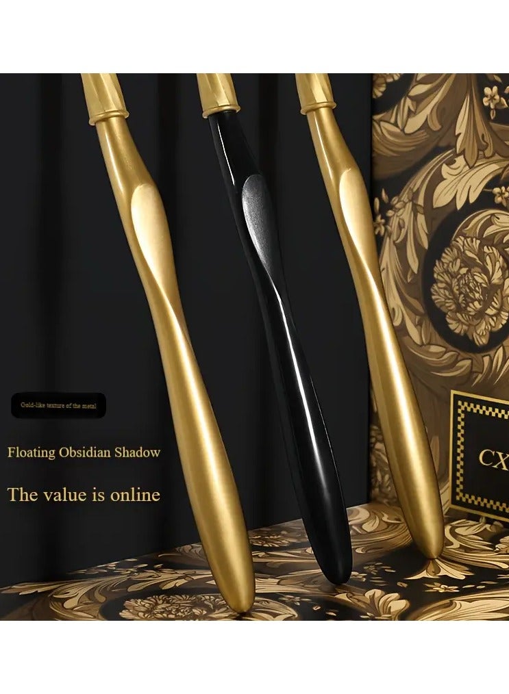 Goolsky 1 Box of 4 Black Golden Toothbrushes, High-Efficiency Three-Sided Soft Bristle, Couple and Adult Family Gift Box, Wide Head, Light Luxury, Deep Cleaning Toothbrush, High-End Luxury Family Toothbrush - Image 3