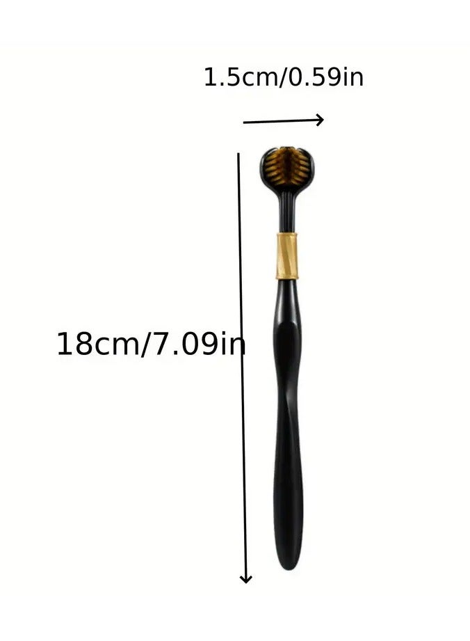 Goolsky 1 Box of 4 Black Golden Toothbrushes, High-Efficiency Three-Sided Soft Bristle, Couple and Adult Family Gift Box, Wide Head, Light Luxury, Deep Cleaning Toothbrush, High-End Luxury Family Toothbrush - Image 4