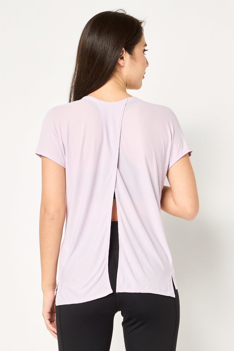 Nike تي شيرت رياضي نسائي قصير الأكمام للجري، ليلك - Image 4