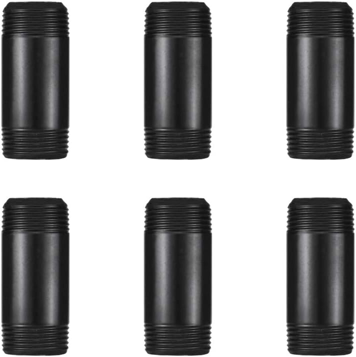 GeilSpace 1" × 2" Pre-Cut Black Metal Pipe, Industrial Steel Fits Standard One Inch Threaded Pipes and Fittings - Vintage DIY Industrial Shelving (1" × 2", Black) - Image 1