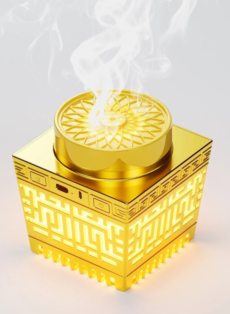 Telawah موقد بخور كهربائي تلواه مع ساعة أذان ومكبر صوت قرآن، مصباح LED وموقد بخور محمول – تصميم متعدد الوظائف للمنزل أو المكتب أو المسجد، مثالي للطقوس الإسلامية واللحظات الروحية - Image 2