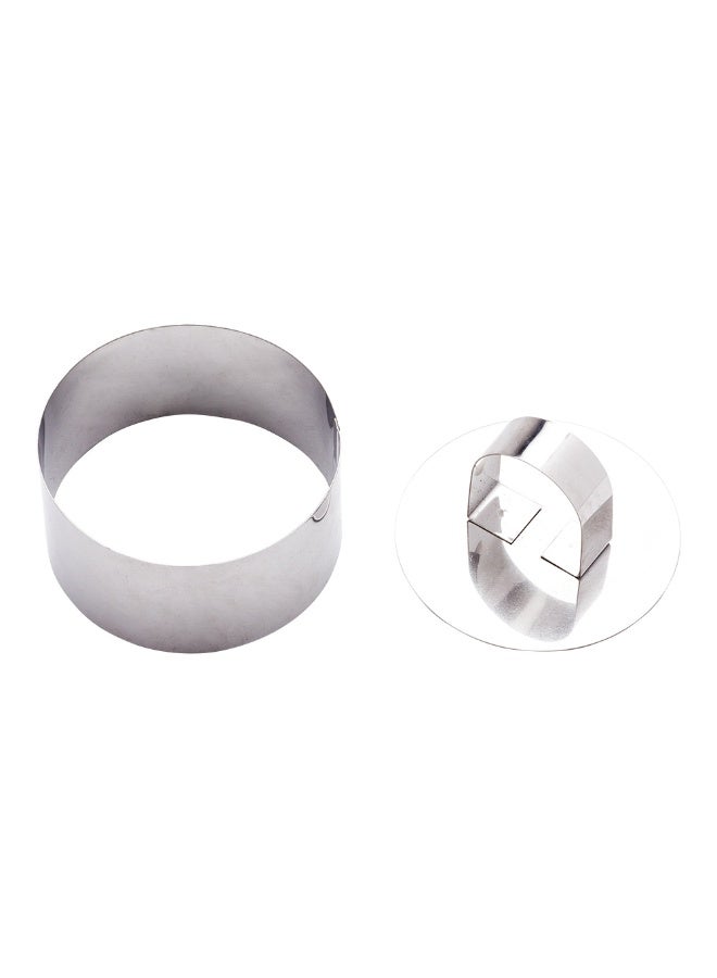 Restaurantware Pastry Tek 3 x 1.6 Inch Cake Ring Mold, 1 Round Cooking Ring With Food Press - Small, Dishwasher-Safe, Stainless Steel Mousse Mold, Oven-Safe, For Pancakes, Cheesecakes, or Cookies  - Image 1