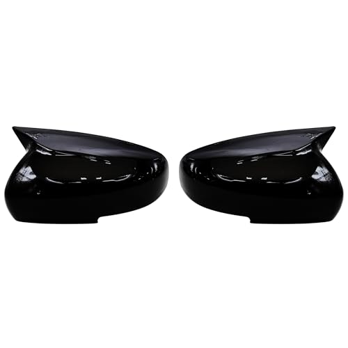 KMH Batman Style Car Mirror Covers Compatible with Maruti Suzuki Swift 2018 2024, Baleno, Drize 2017, Celerio Old 2017, Fronx, Wagnor 2019, Spresso, Ignos, Ciaz, Alto 900 & K10 (Gloss Black) Set 2 Pc - Image 1