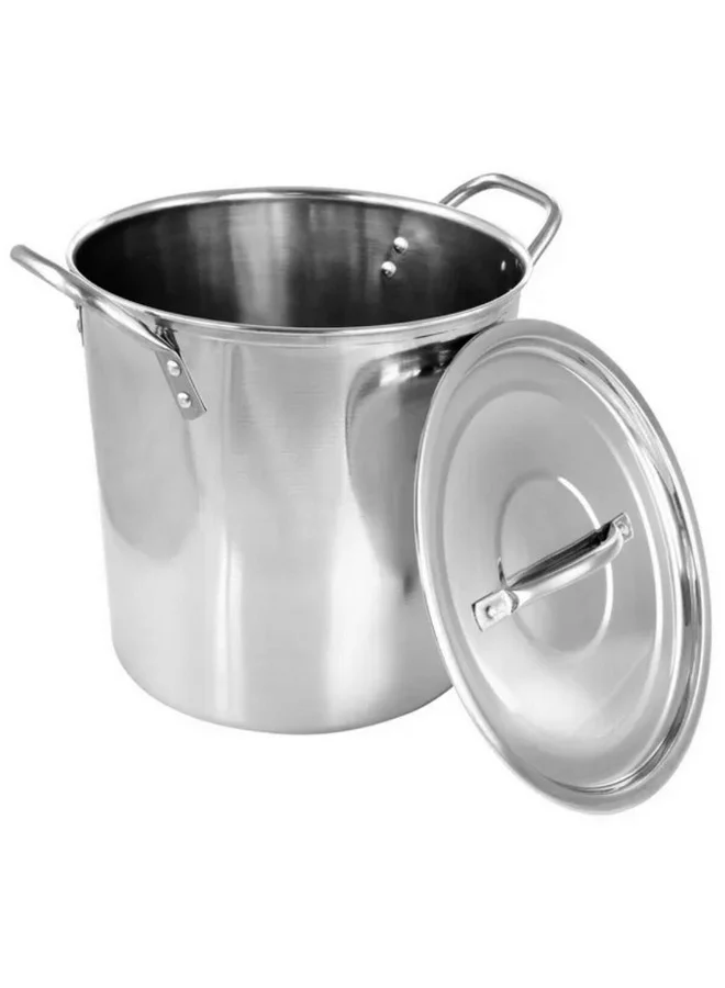 GIBSON Whittington Everyday Stainless Steel Stockpot with Lid Silver 8 Quart 96259.01