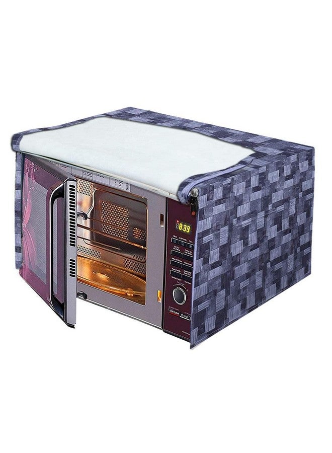 Kuber Industries Microwave Oven Full Closure Cover|3D Checkered Design & Water Proof PVC Material|Size 54 x 46 x 46 CM, Capicity 23 Litre (Grey)-KUBMART09964 - Image 3