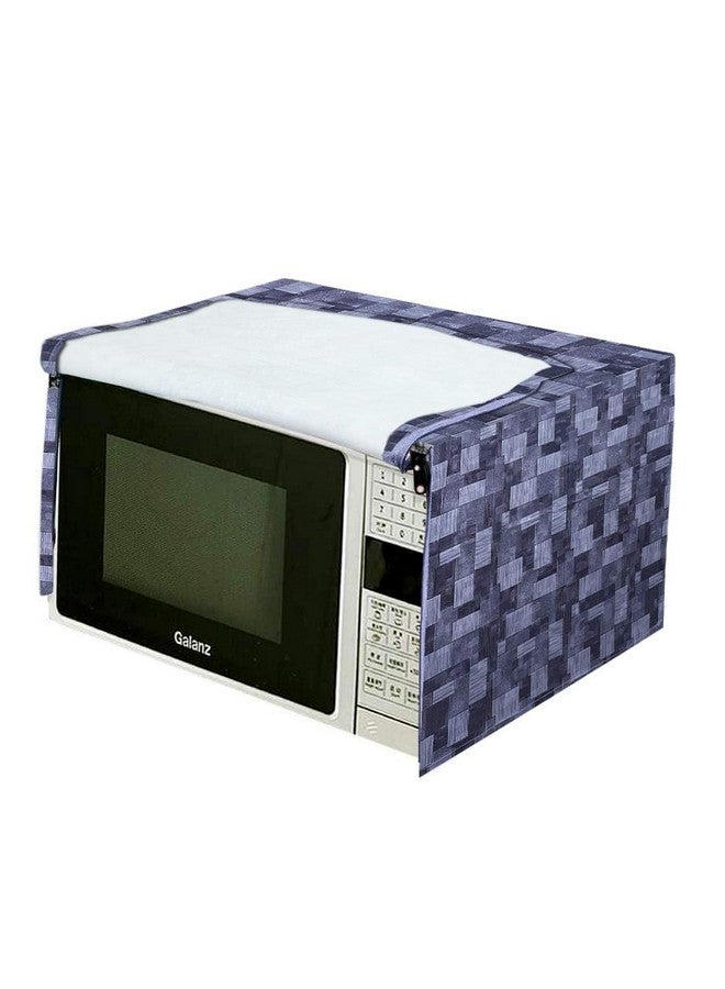 Kuber Industries Microwave Oven Full Closure Cover|3D Checkered Design & Water Proof PVC Material|Size 54 x 46 x 46 CM, Capicity 23 Litre (Grey)-KUBMART09964 - Image 1
