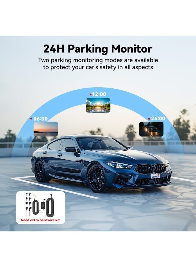 REDTIGER A6 3 Cameras Front/Cabin/Rear Cam 4K Dash Cam Built-in 5.8Ghz WiFi GPS Car DVR Night Vision Parking Monitor 3 Cameras - Image 5