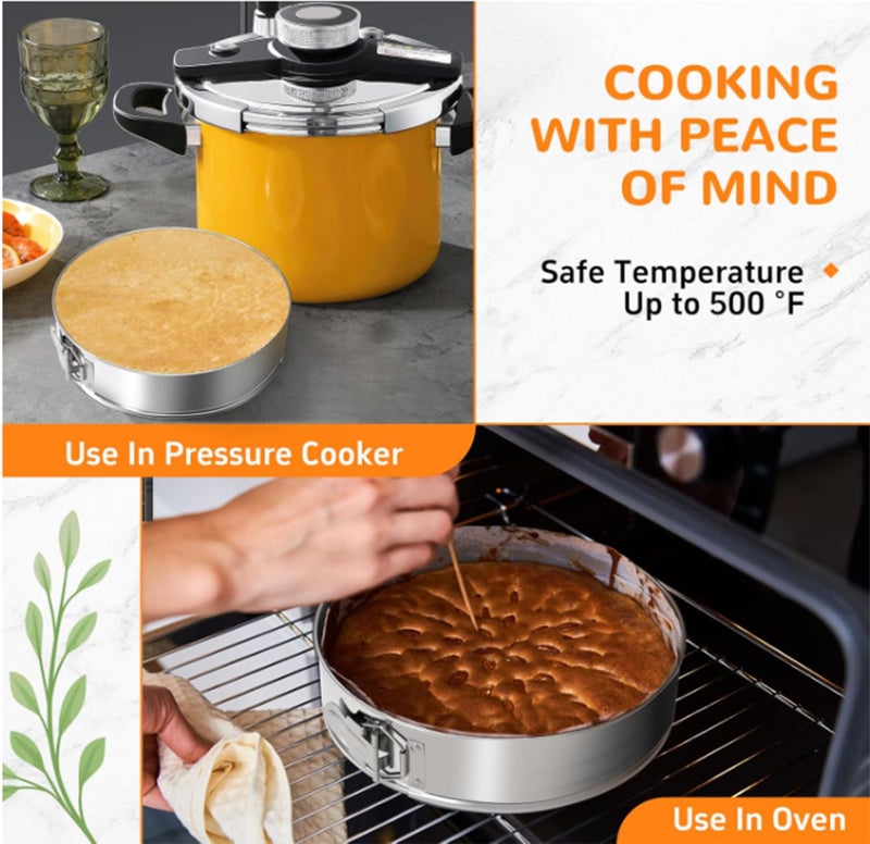 ZeroPone 10 Inch 304 Stainless Steel Springform Pan with Removable Bottom, Nonstick Round Spring Form Cheesecake Pan with 30 Pcs Parchment Paper Liners - Image 4
