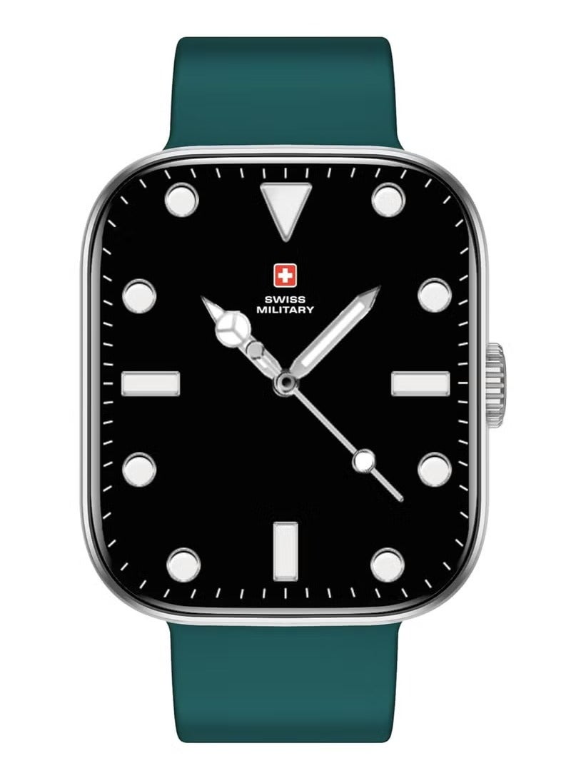 SWISS MILITARY Swiss Military ALPS4 Smartwatch – Stylish AMOLED Wearable with Bluetooth Calling, Health Monitoring, Wireless Charging & Multilingual Support - Green  - Image 1