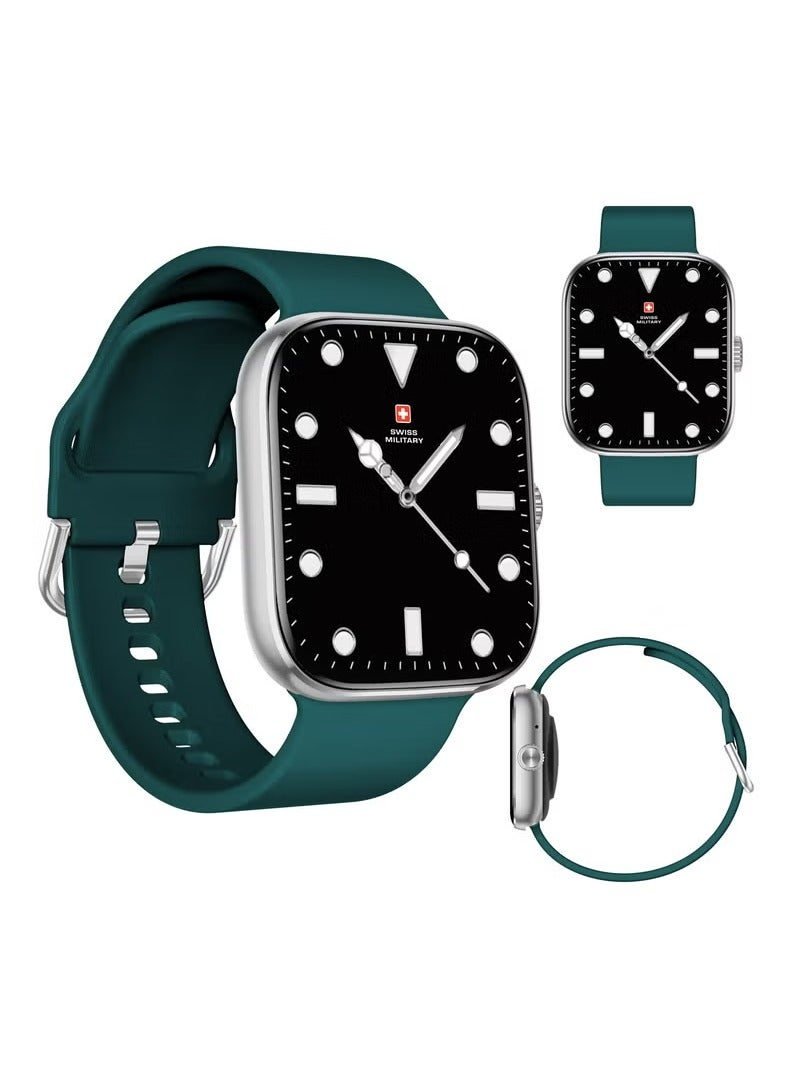 SWISS MILITARY Swiss Military ALPS4 Smartwatch – Stylish AMOLED Wearable with Bluetooth Calling, Health Monitoring, Wireless Charging & Multilingual Support - Green  - Image 2