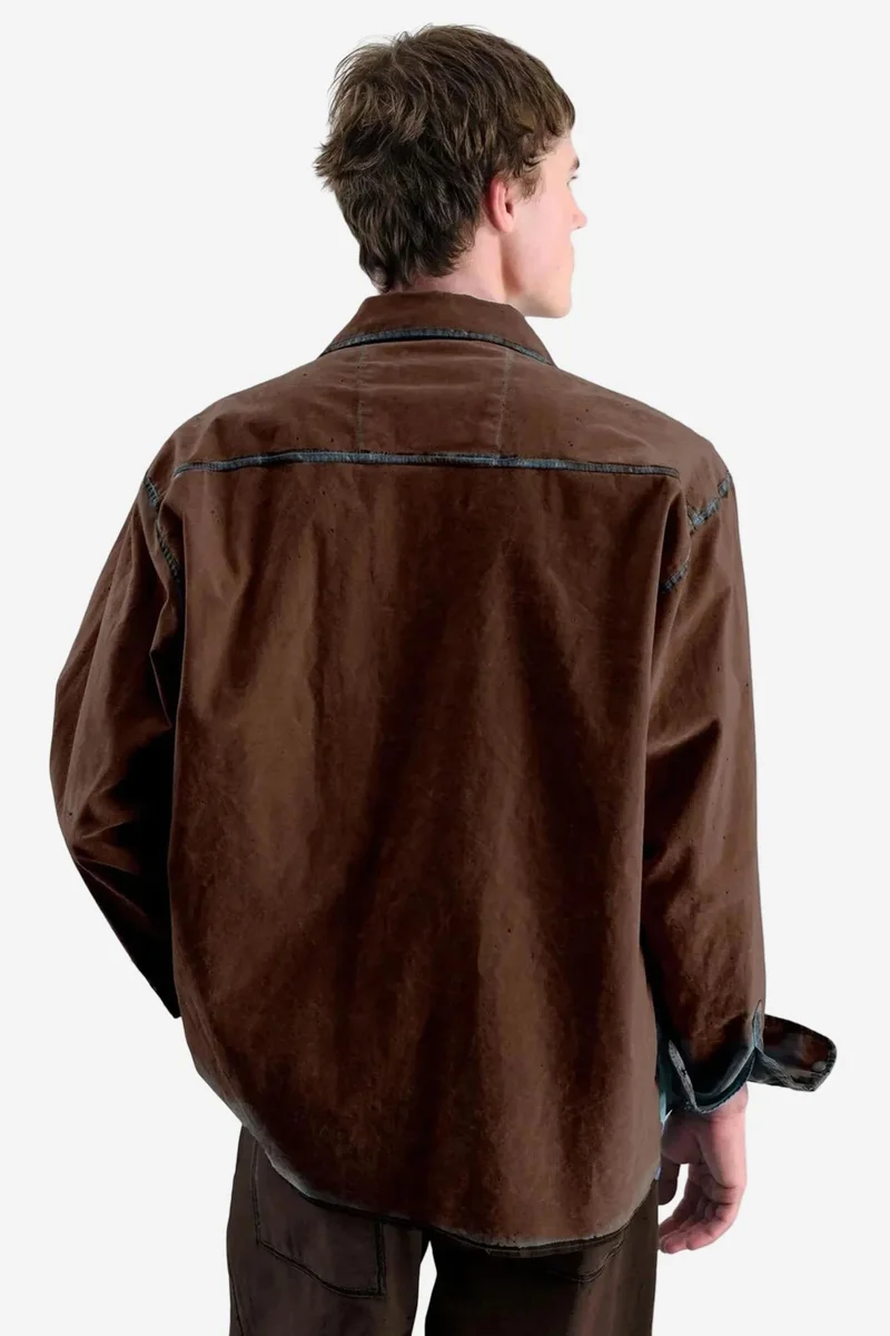 Giesto Mocha Brown GIESTO Textured Button-Up Long Sleeve Shirt for Men | Best Price UAE
