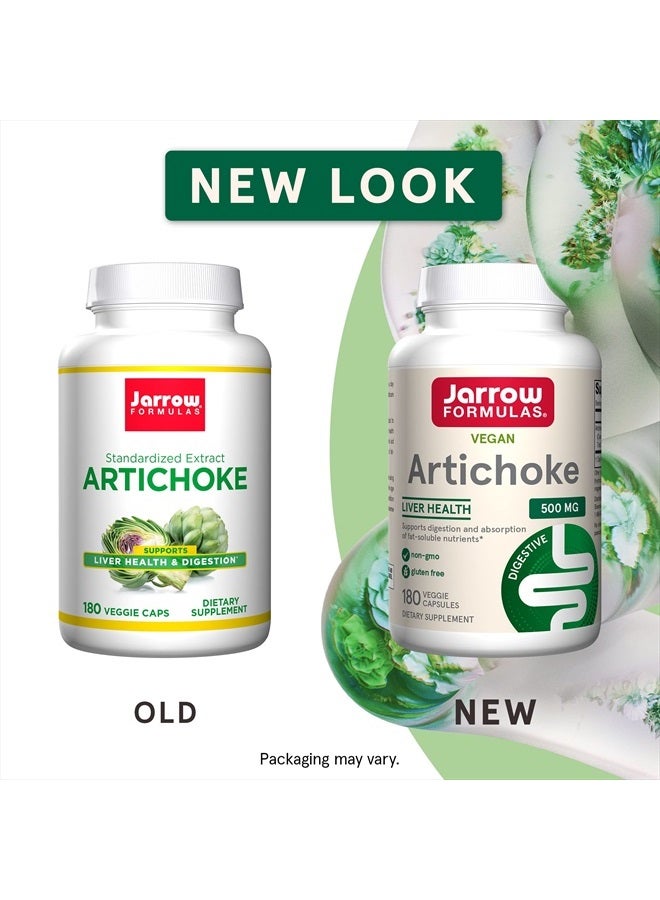 jarrow formulas Artichoke 500 mg - Standardized Artichoke Extract - 180 Servings (Veggie Caps) Support Liver Health & Digestion - Dietary Supplement - Non-GMO - Gluten Free - Vegan - Image 2