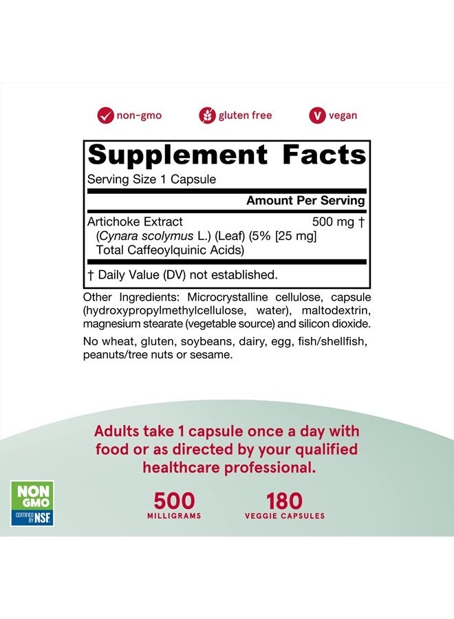 jarrow formulas Artichoke 500 mg - Standardized Artichoke Extract - 180 Servings (Veggie Caps) Support Liver Health & Digestion - Dietary Supplement - Non-GMO - Gluten Free - Vegan - Image 4