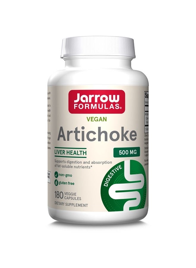 jarrow formulas Artichoke 500 mg - Standardized Artichoke Extract - 180 Servings (Veggie Caps) Support Liver Health & Digestion - Dietary Supplement - Non-GMO - Gluten Free - Vegan - Image 1