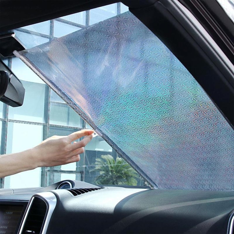 KASTWAVE Retractable Windshield Sun Shade for Car with Suction Cups - Gray, 50 x 125 cm - Image 4