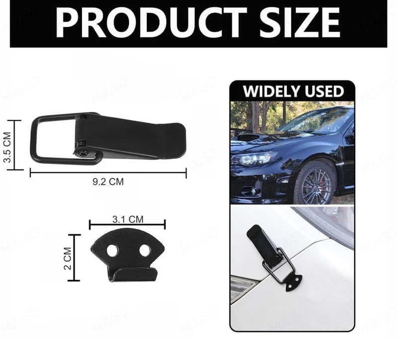DASHDYNAMO Sports Quick Release Car Bumper Security Hook Clips – Large Fasteners for Trunk Bumpers and Fenders – Universal Fit for All Cars (4 Pieces) - Image 2