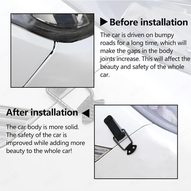 DASHDYNAMO Sports Quick Release Car Bumper Security Hook Clips – Large Fasteners for Trunk Bumpers and Fenders – Universal Fit for All Cars (4 Pieces) - Image 4
