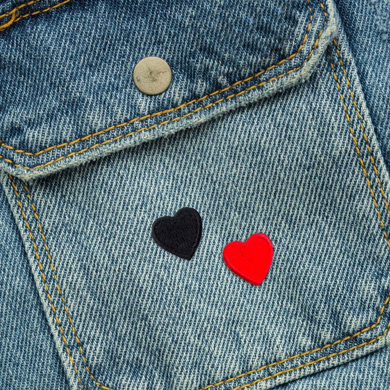 Laughing Lizards Tiny Red Heart Patches (10 Pack) Iron On Hearts Applique - Heart Shaped Iron On Patches for Clothing, Uniform, Hats, Backpacks, Jackets, Pants, & Accessories (Red) - Image 2