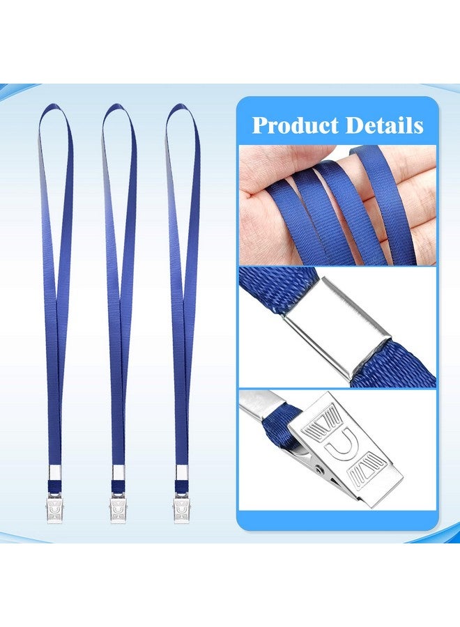 Korty Navy Blue Lanyards Bulk,100 Packs Navy Blue Lanyards for ID Badges,Lanyards with Flat Badge for Name Tag Lanyard ID Holder (100, Navy Blue) - Image 3