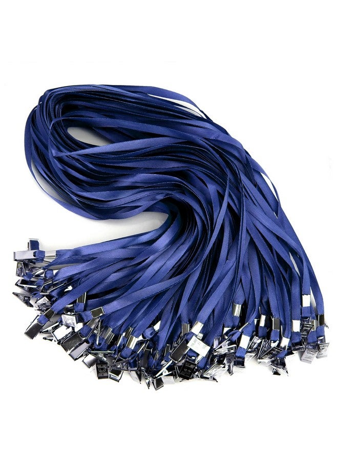 Korty Navy Blue Lanyards Bulk,100 Packs Navy Blue Lanyards for ID Badges,Lanyards with Flat Badge for Name Tag Lanyard ID Holder (100, Navy Blue) - Image 1