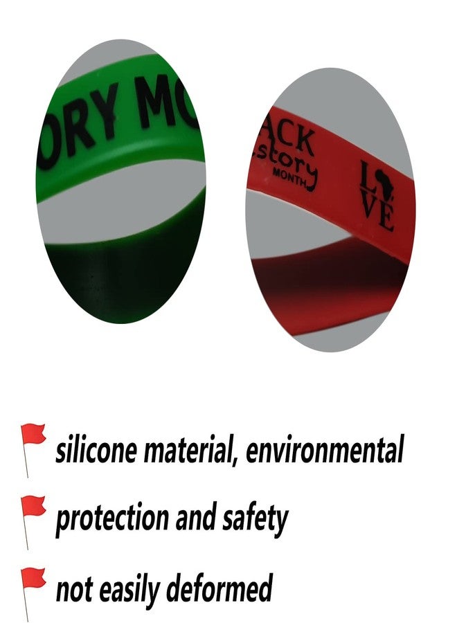 CupaPlay 24 PCS Happy Black History Month Party Favors Rubber Keychains - Freedom Day Patriotic Party Supplies Goodie Bag Stuffers Fillers Silicone Wristbands - Image 5