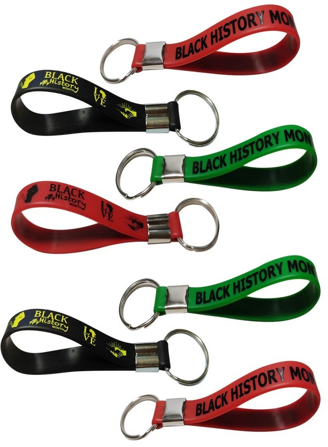 CupaPlay 24 PCS Happy Black History Month Party Favors Rubber Keychains - Freedom Day Patriotic Party Supplies Goodie Bag Stuffers Fillers Silicone Wristbands - Image 1