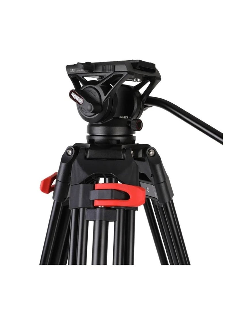 COMAN Coman Professional Video Tripod Heavy Duty DF16L Aluminium Tripod with Q5S Videohead - Image 2