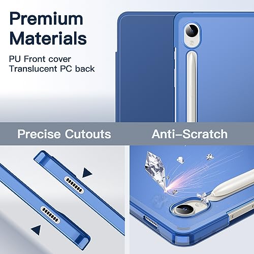 JETech Case for Samsung Galaxy Tab S9 11-Inch, Translucent Back Tri-Fold Stand Protective Tablet Cover, Support S Pen Charging, Auto Wake/Sleep (Navy) - Image 3