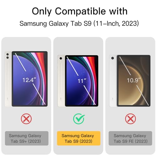 JETech Case for Samsung Galaxy Tab S9 11-Inch, Translucent Back Tri-Fold Stand Protective Tablet Cover, Support S Pen Charging, Auto Wake/Sleep (Navy) - Image 2